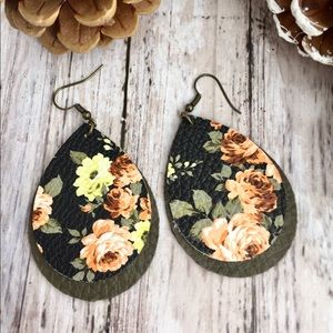 Handmade faux leather earrings